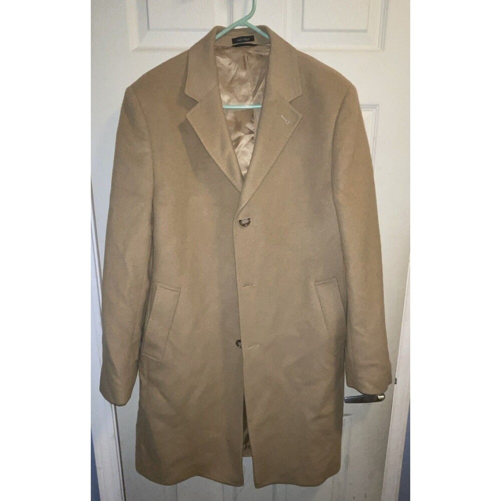 Vintage Long Coat pure wool Camel Classic suit Overcoat Read Description